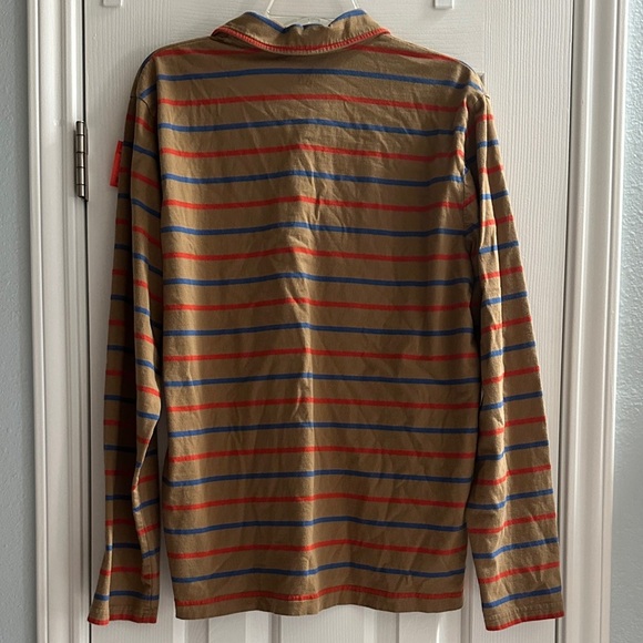L. L. Bean Men's Signature Stonecoast Polo Long-Sleeve Stripe 100% Cotton L - Picture 3 of 7